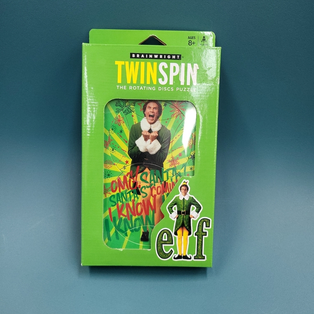 2019 NIB Brainwright Buddy The Elf Twinspin The Rotating Discs Puzzle Christmas